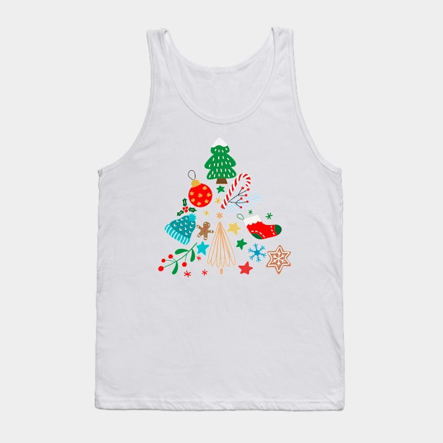 Christmas Doodles Tank Top by Milibella